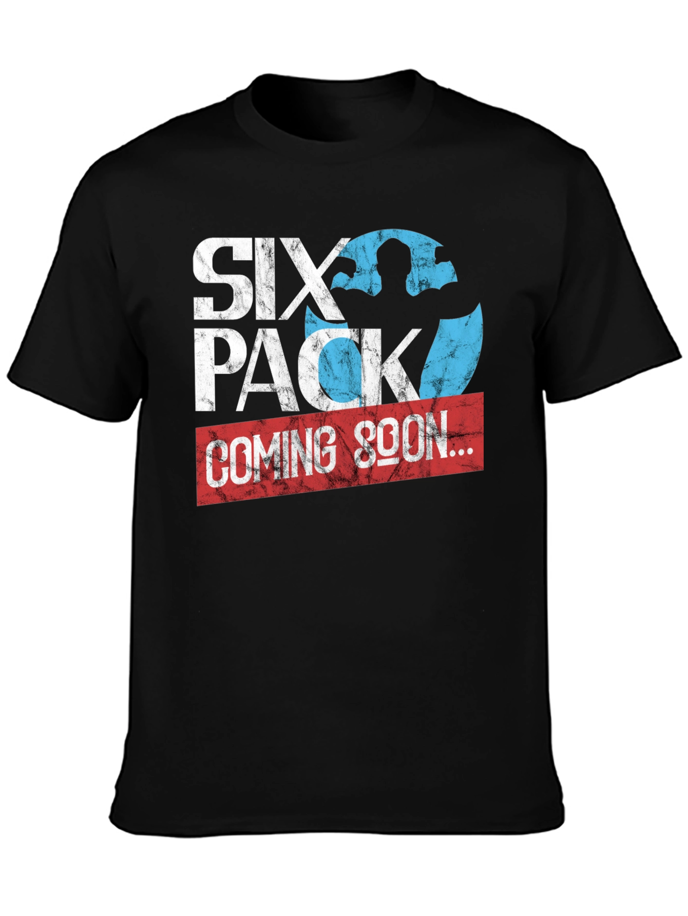 Six Pack Coming Soon Mens Black T-Shirt