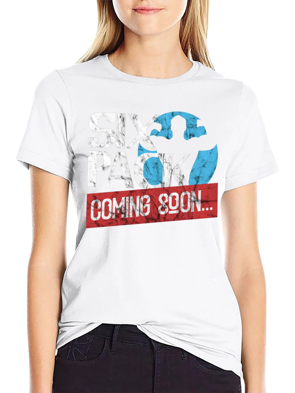 Six Pack Coming Soon Mens Black T-Shirt
