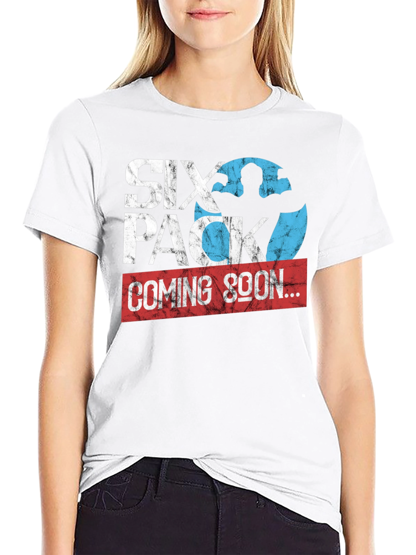 Six Pack Coming Soon Mens Black T-Shirt