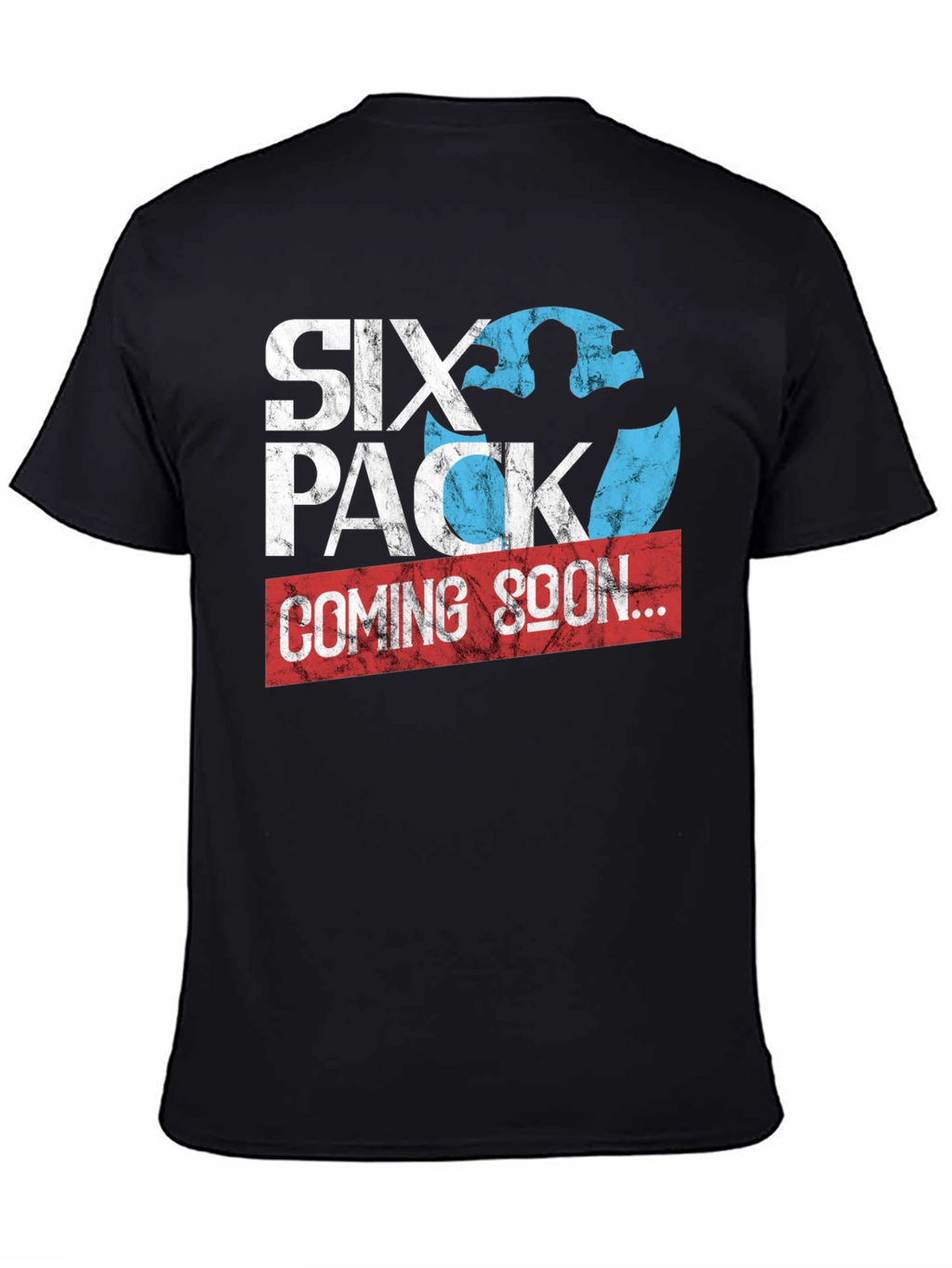 Six Pack Coming Soon Mens Black T-Shirt
