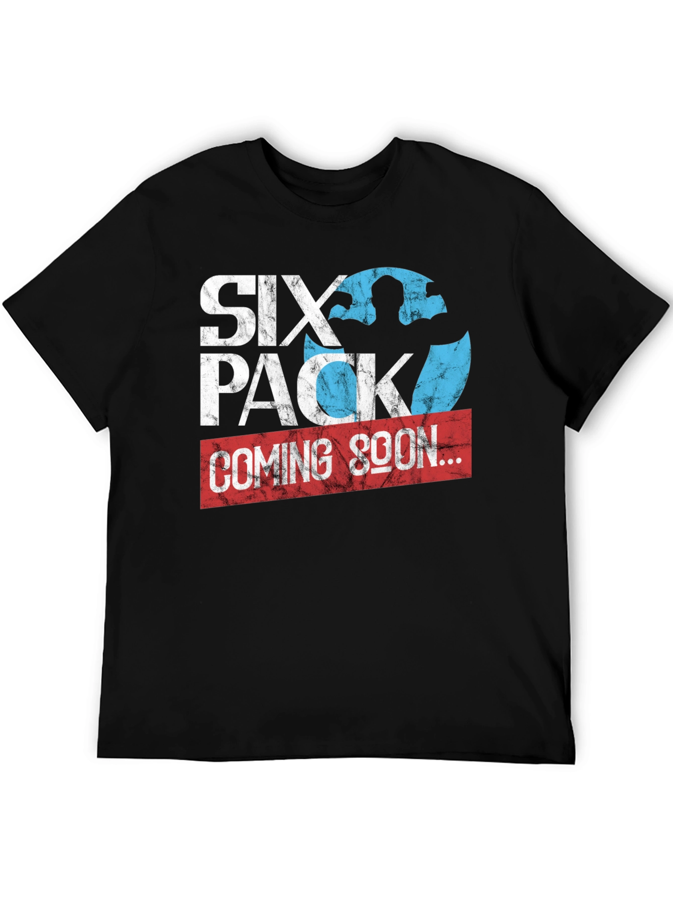 Six Pack Coming Soon Mens Black T-Shirt