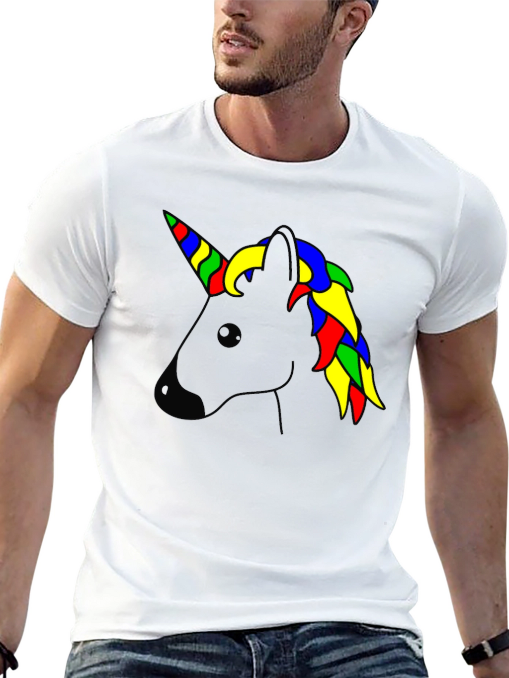 Unicorn Head Black T-Shirt