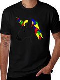 Unicorn Head Black T-Shirt