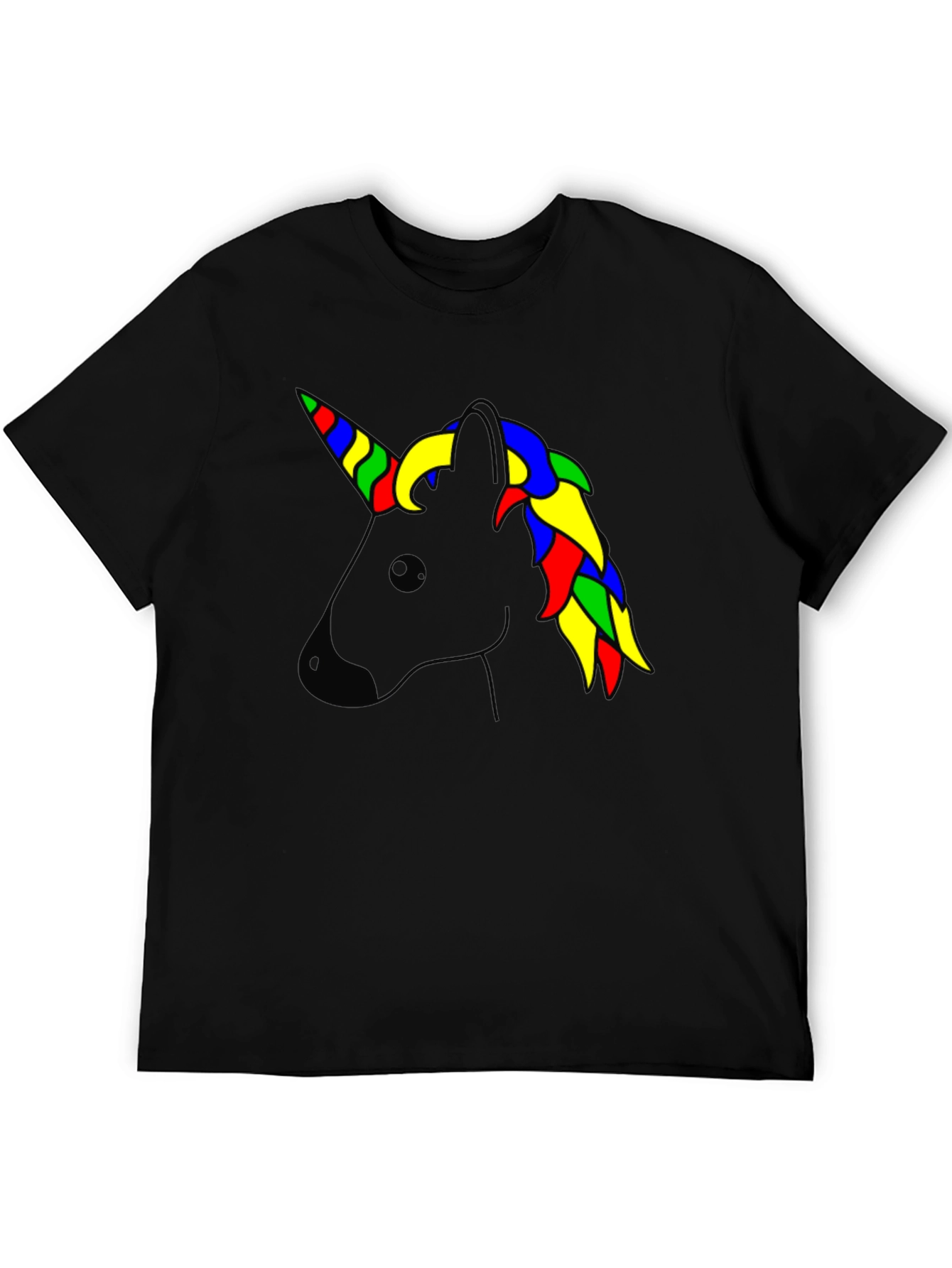 Unicorn Head Black T-Shirt