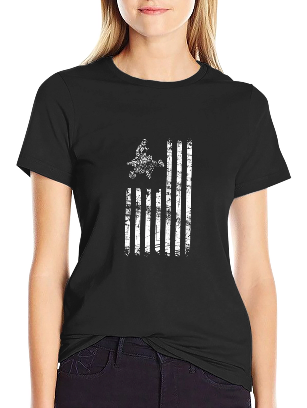 Distressed ATV American Flag Graphic Tee