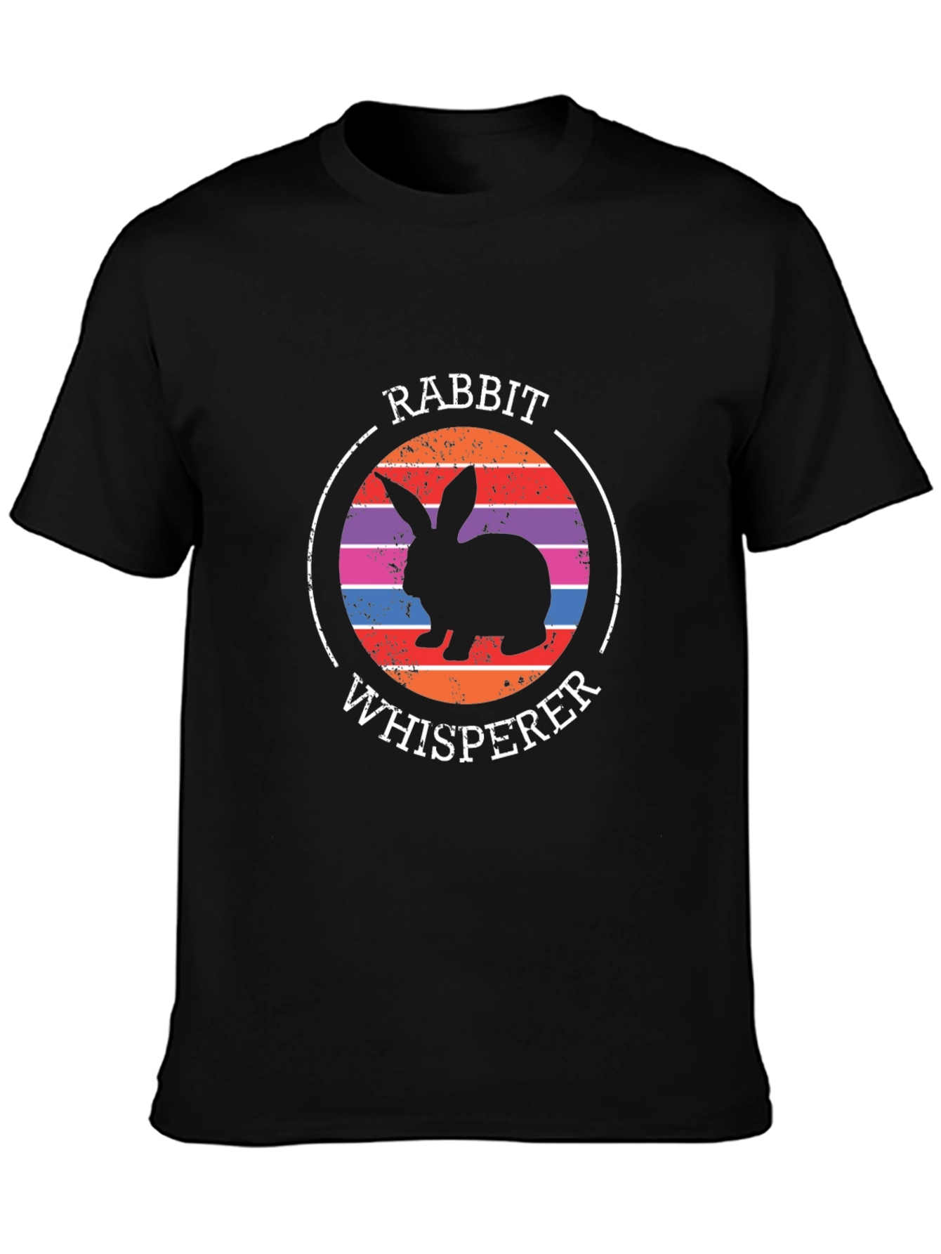 Rabbit Whisperer Graphic Tee - Unisex Black T-Shirt