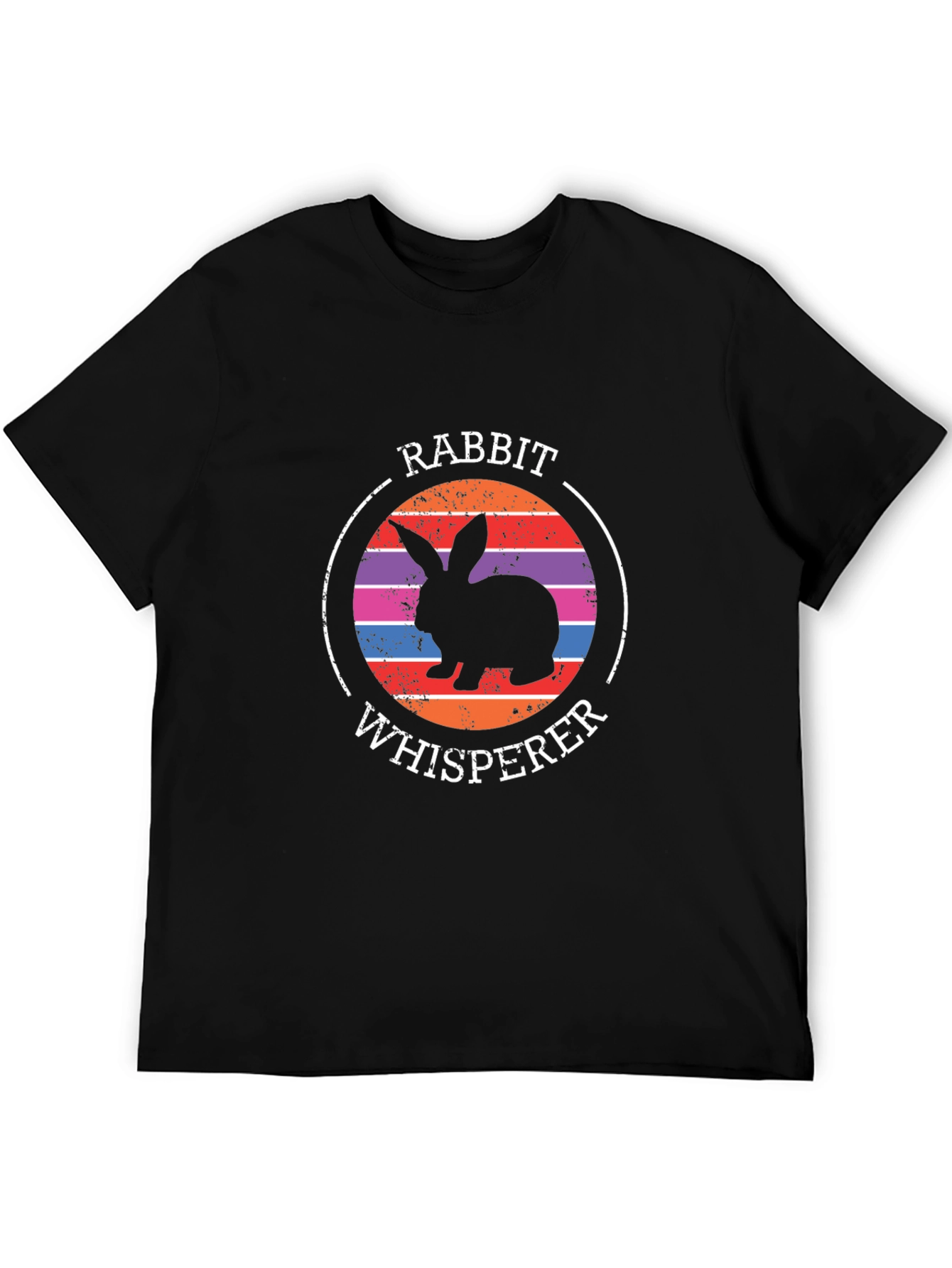Rabbit Whisperer Graphic Tee - Unisex Black T-Shirt