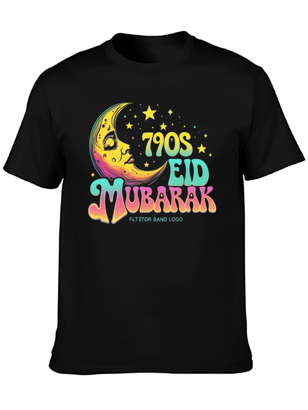 790s Eid Mubarak Black T-Shirt