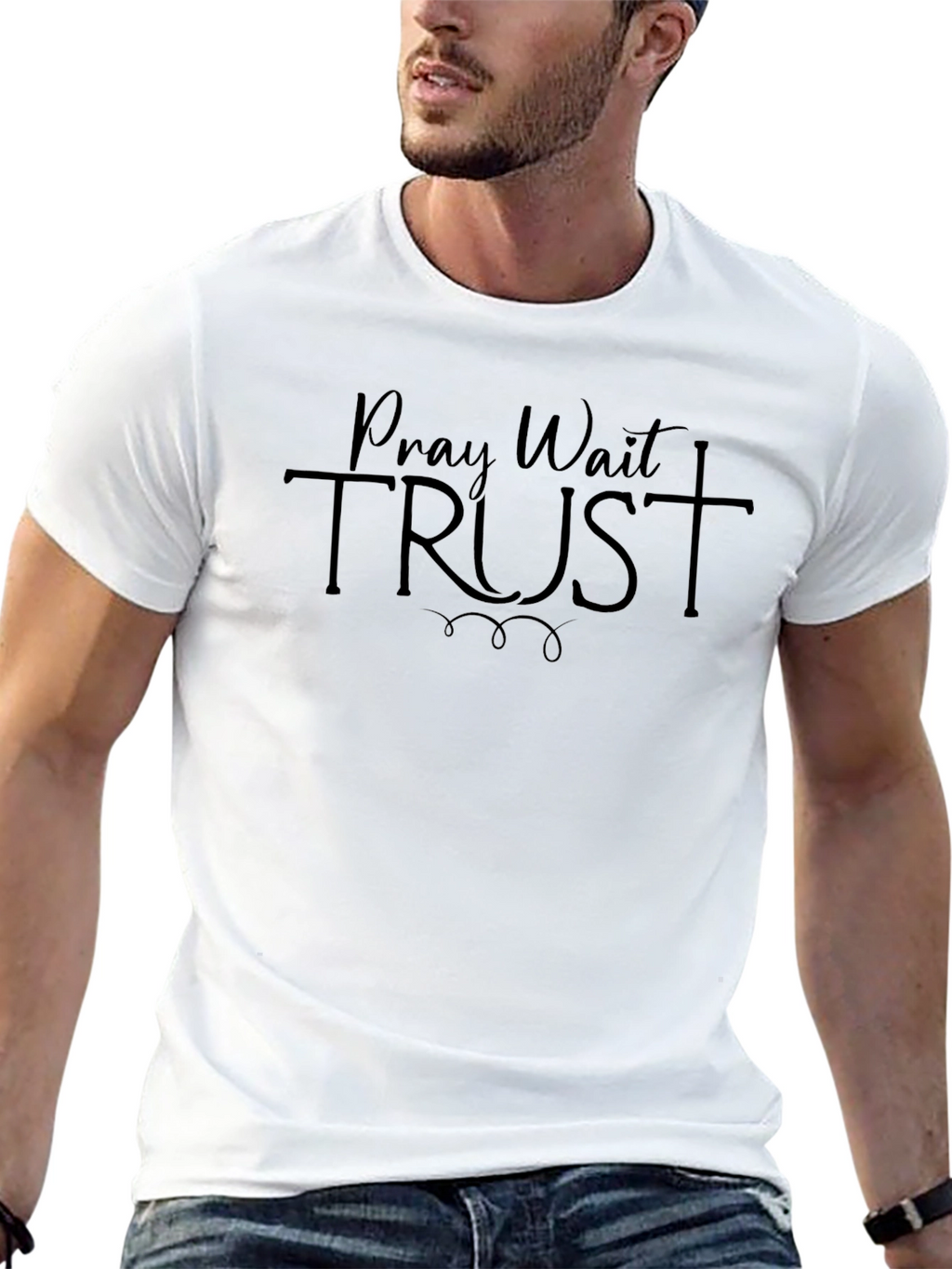 Pray Wait Trust T-Shirt - Christian Faith Tee