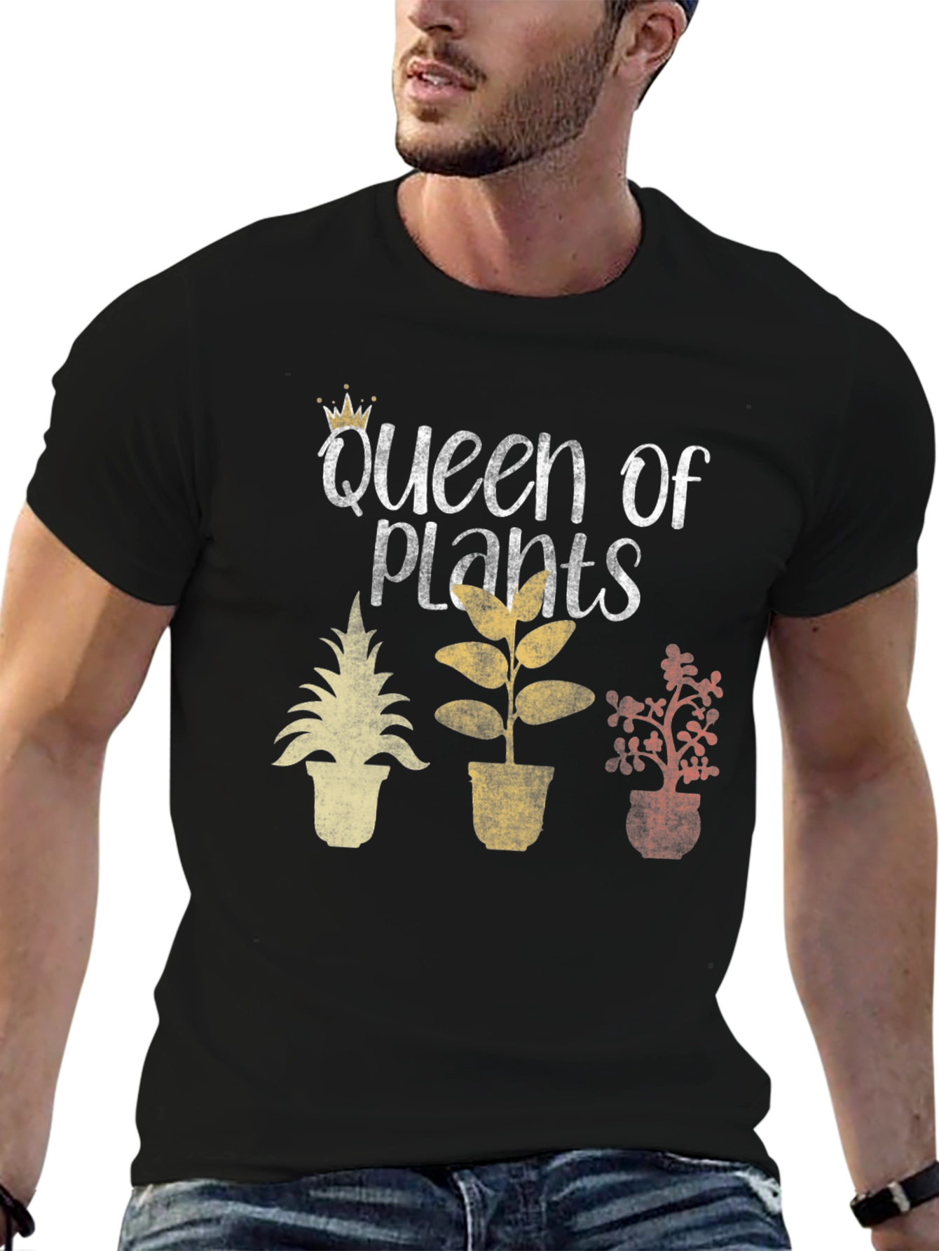 Queen of Plants Graphic Tee - Black Cotton Shirt