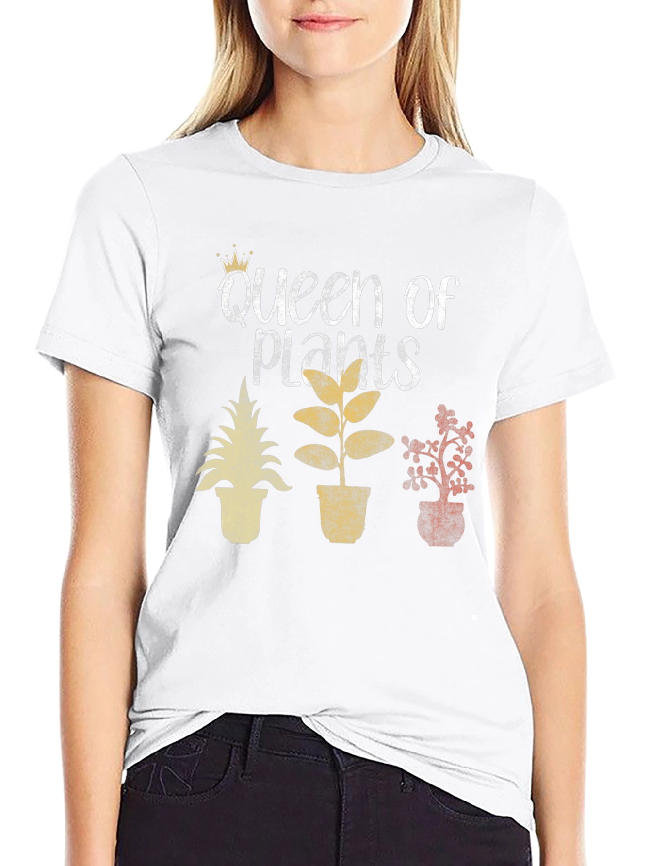 Queen of Plants Graphic Tee - Black Cotton Shirt