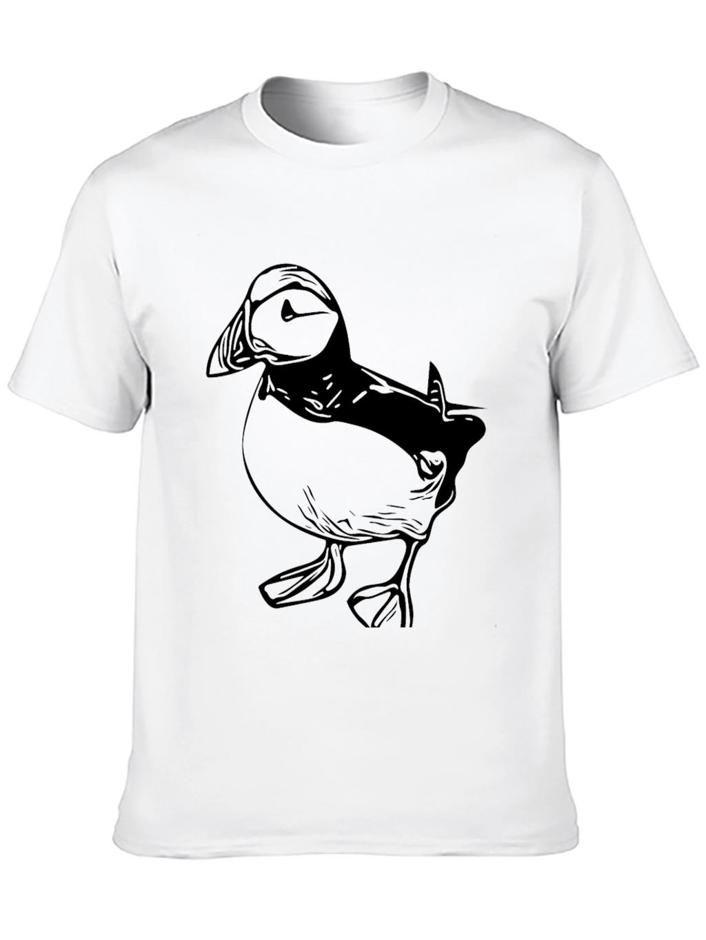 Puffin Graphic Print Mens Black T-Shirt