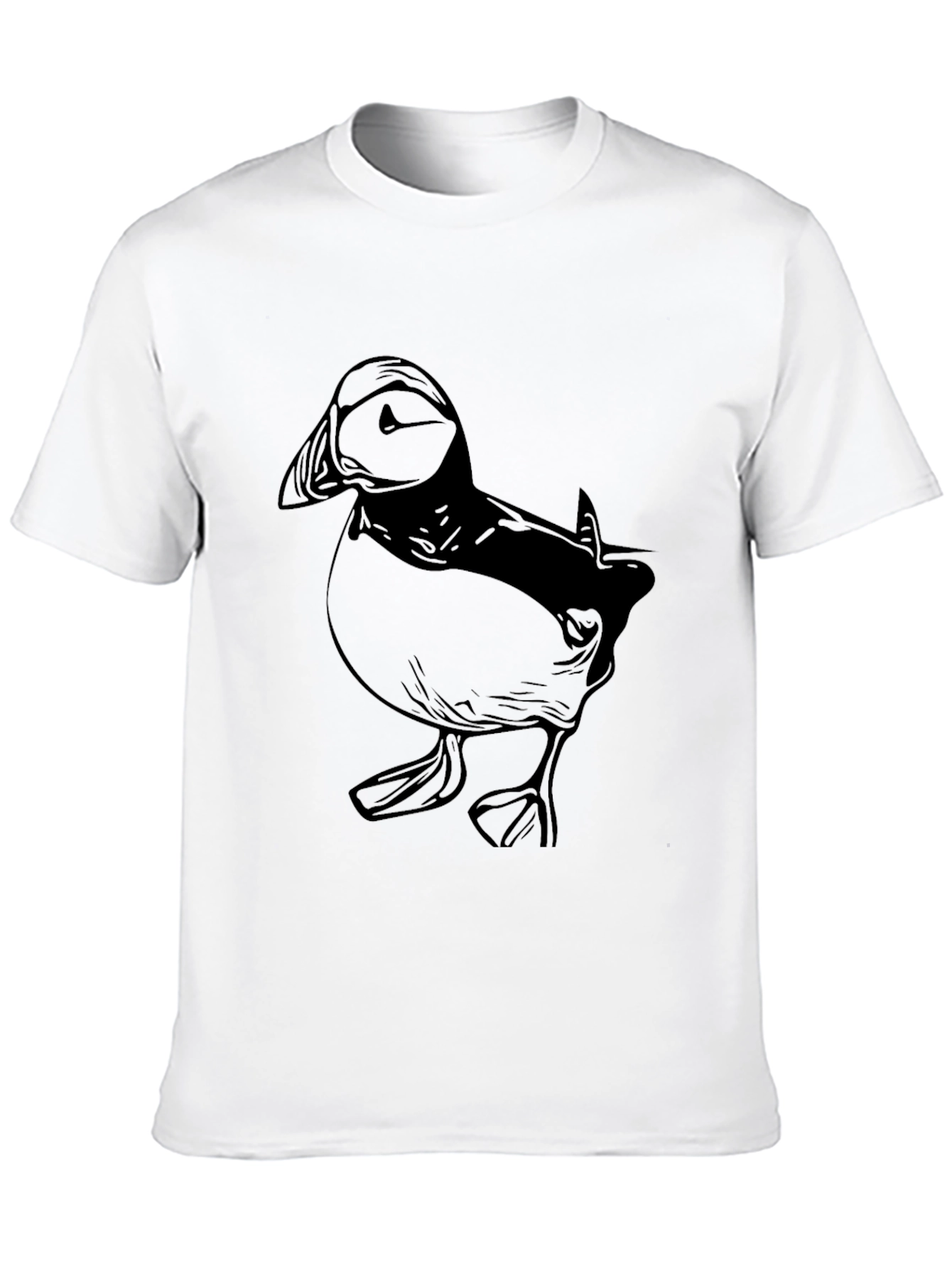 Puffin Graphic Print Mens Black T-Shirt