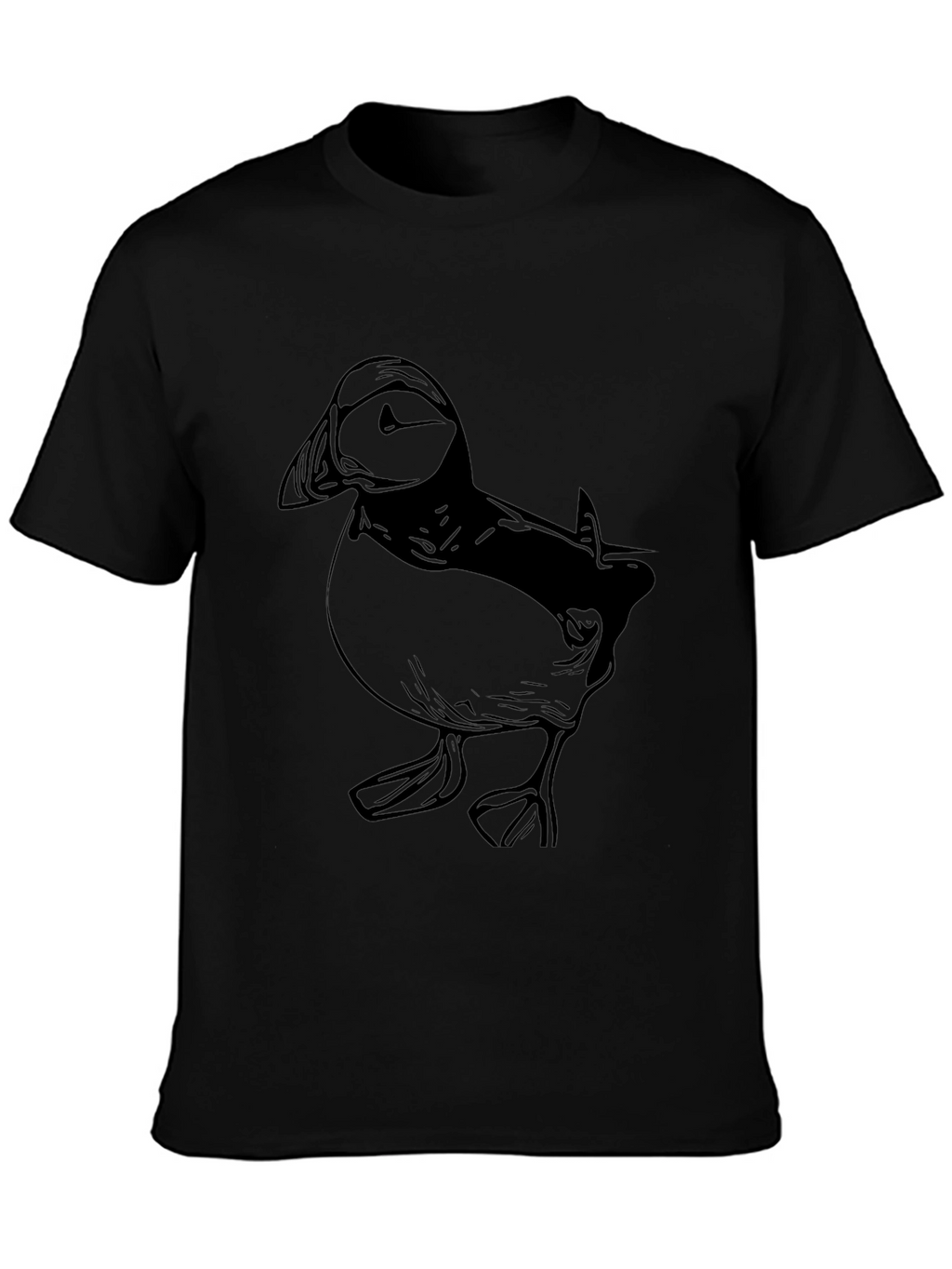 Puffin Graphic Print Mens Black T-Shirt