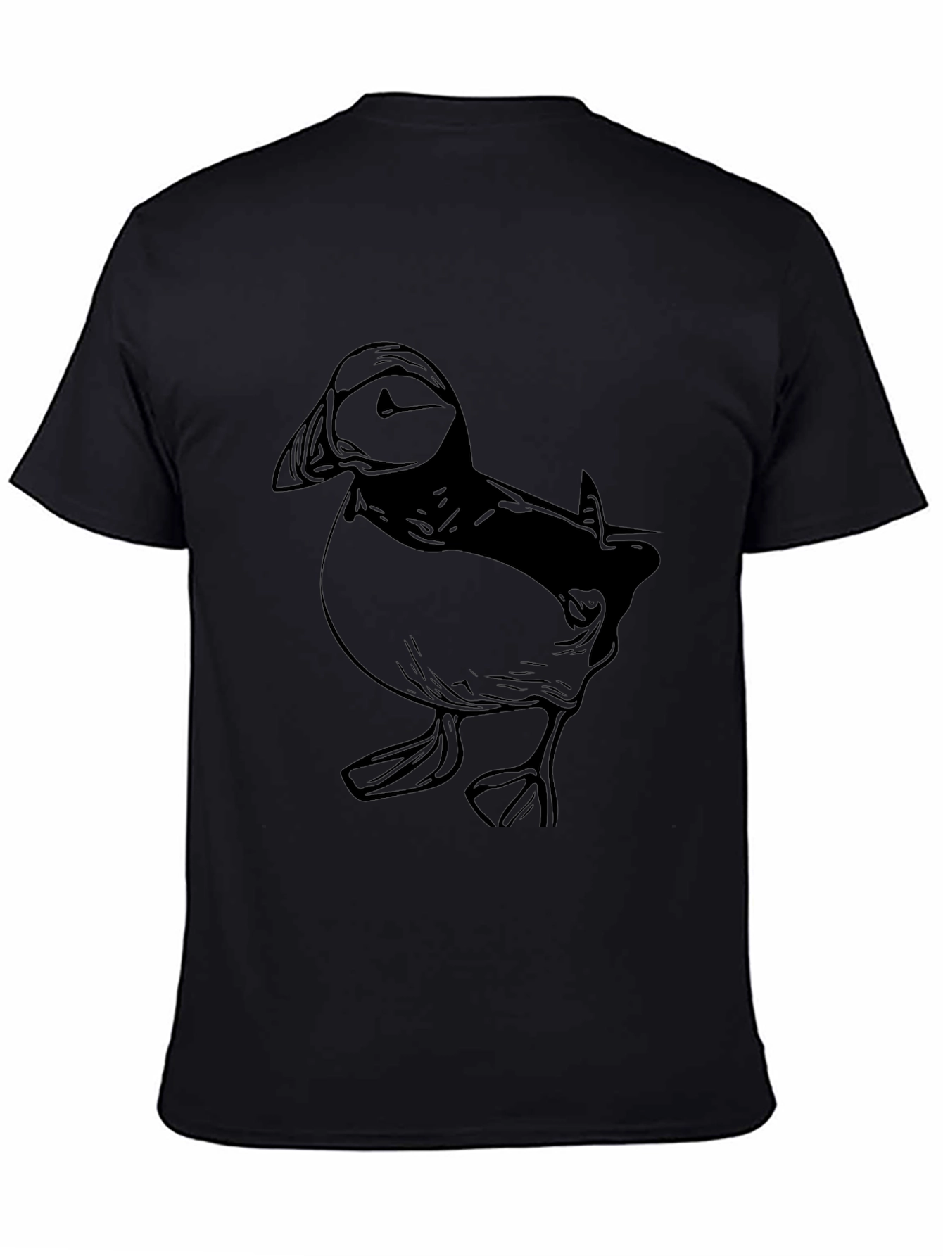 Puffin Graphic Print Mens Black T-Shirt