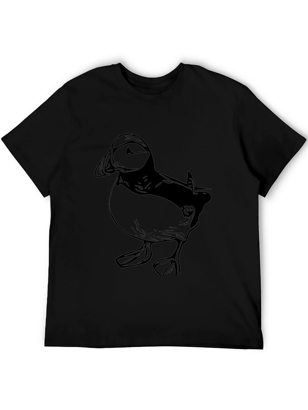 Puffin Graphic Print Mens Black T-Shirt