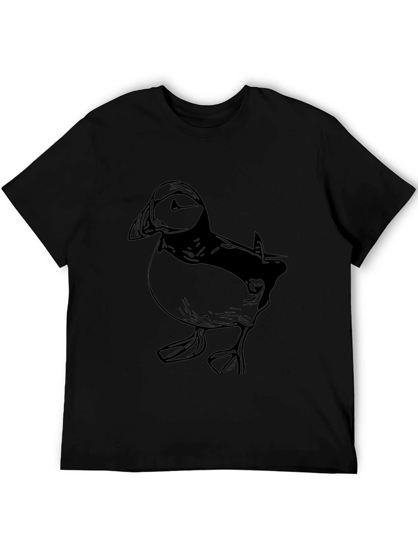 Puffin Graphic Print Mens Black T-Shirt