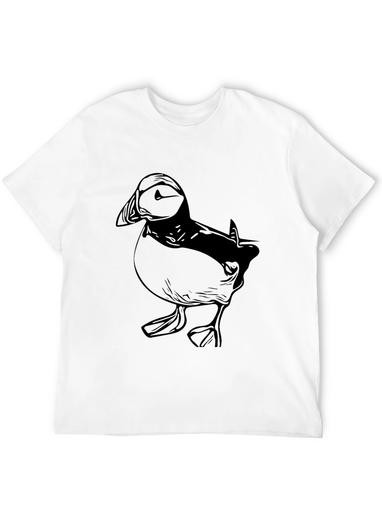 Puffin Graphic Print Mens Black T-Shirt