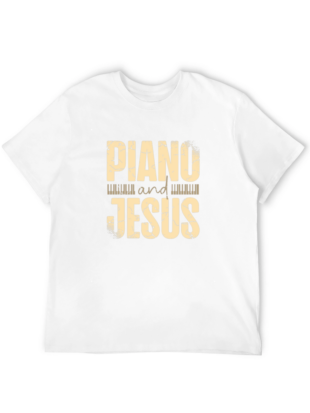Piano and Jesus Graphic Tee Black