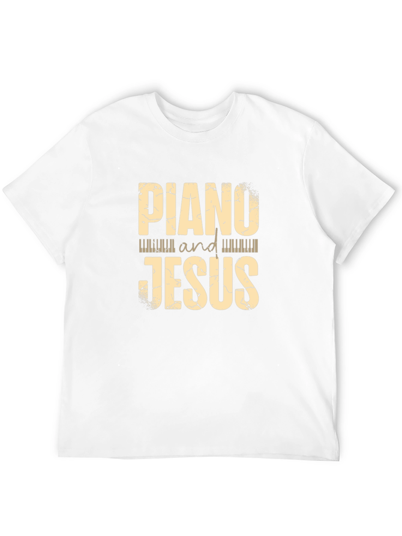 Piano and Jesus Graphic Tee Black