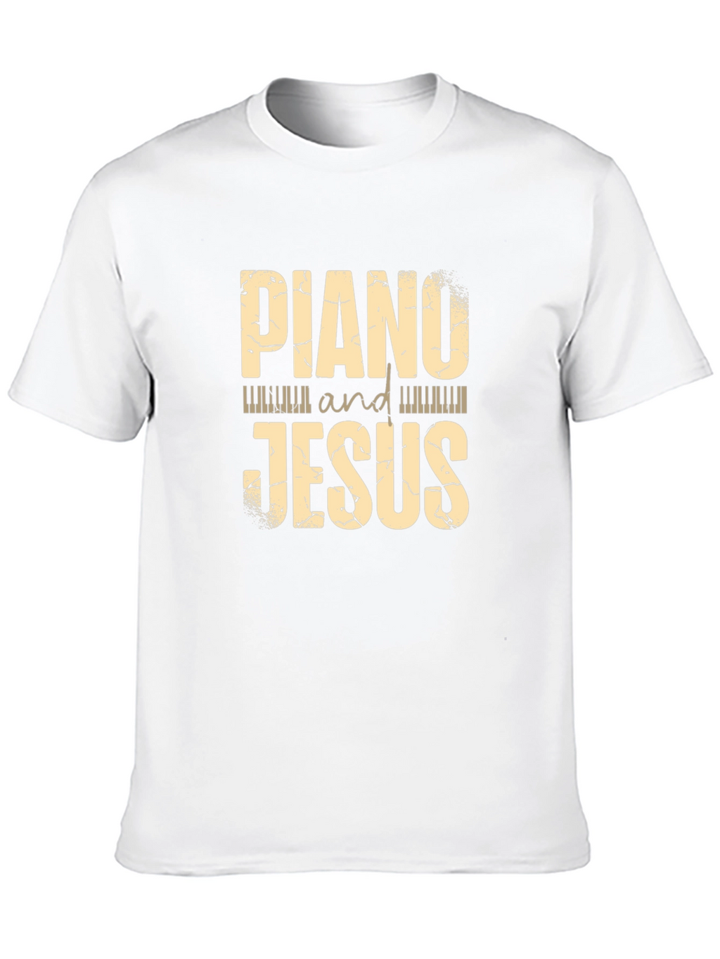 Piano and Jesus Graphic Tee Black