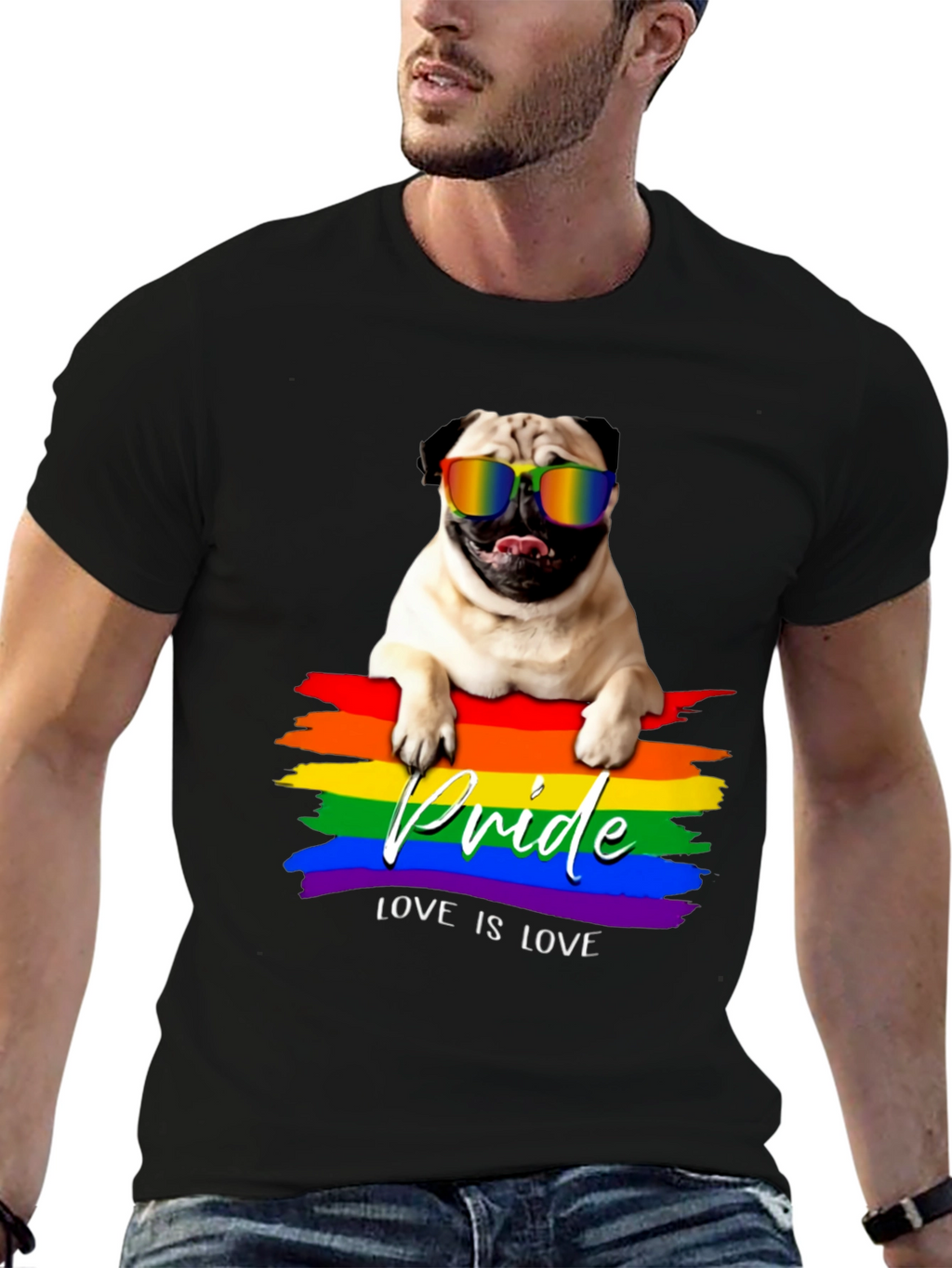 Pug Pride T-Shirt - Love is Love!