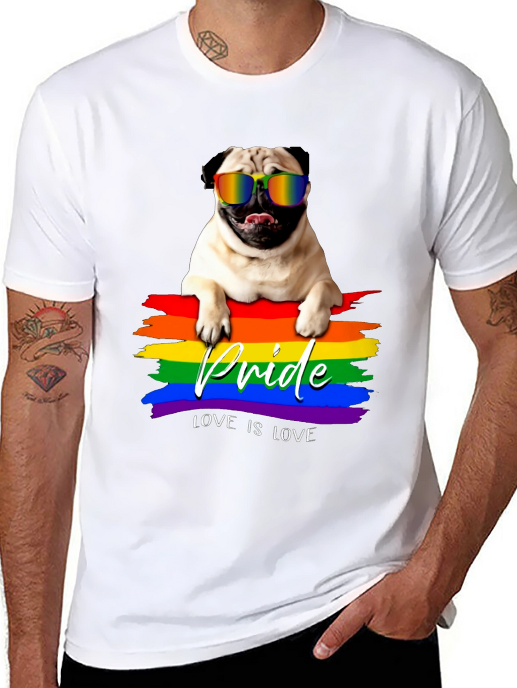 Pug Pride T-Shirt - Love is Love!