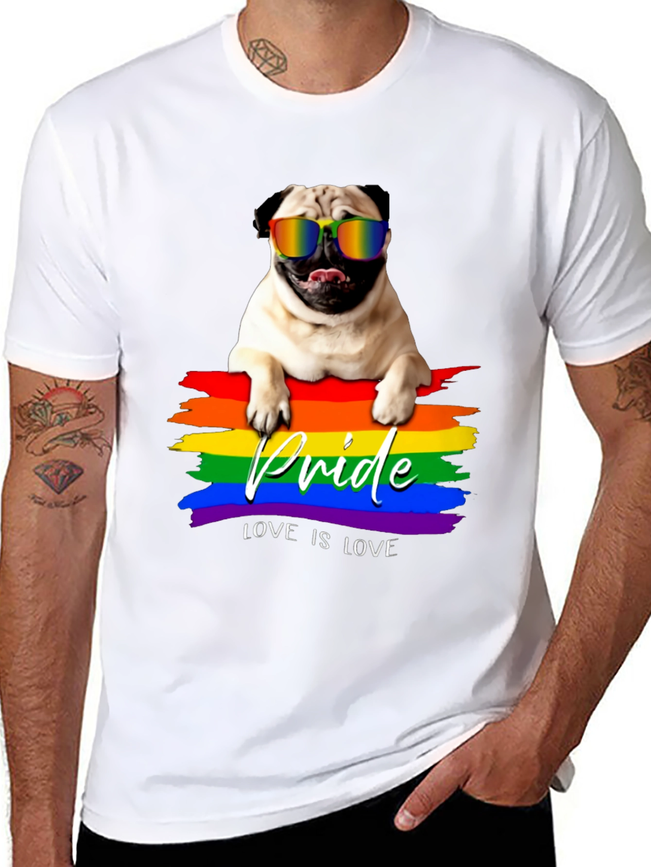 Pug Pride T-Shirt - Love is Love!