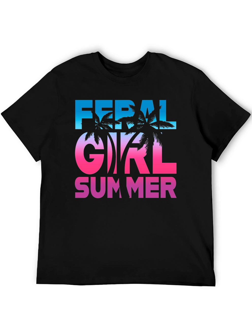 Feral Girl Summer Graphic Tee - Black Unisex T-Shirt