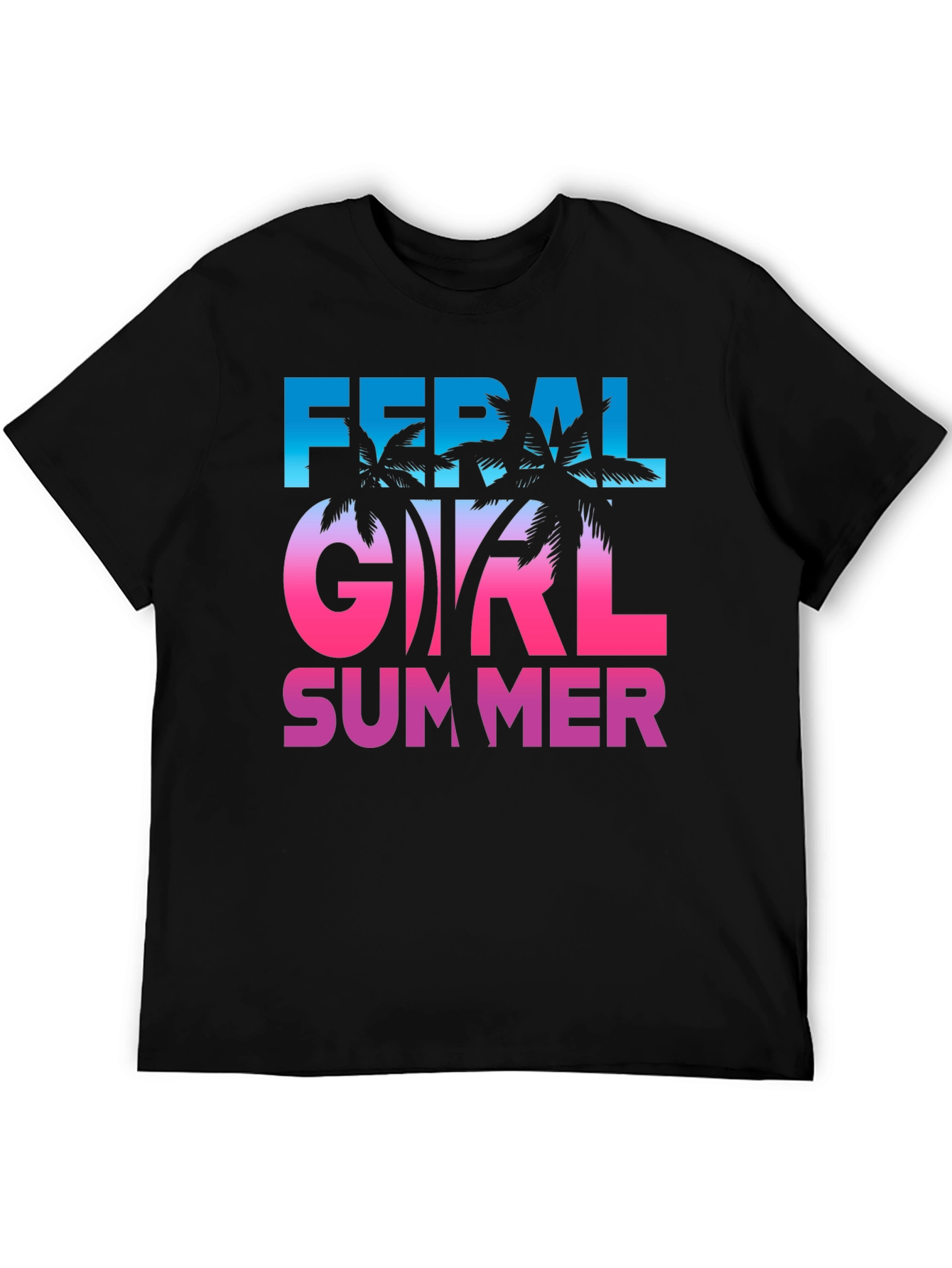 Feral Girl Summer Graphic Tee - Black Unisex T-Shirt