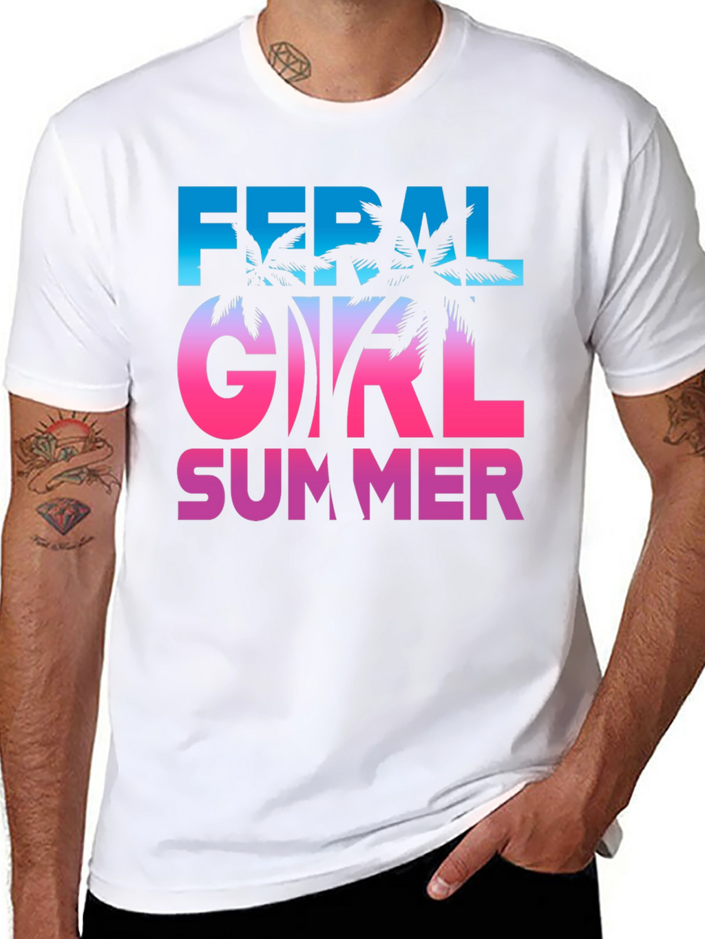 Feral Girl Summer Graphic Tee - Black Unisex T-Shirt