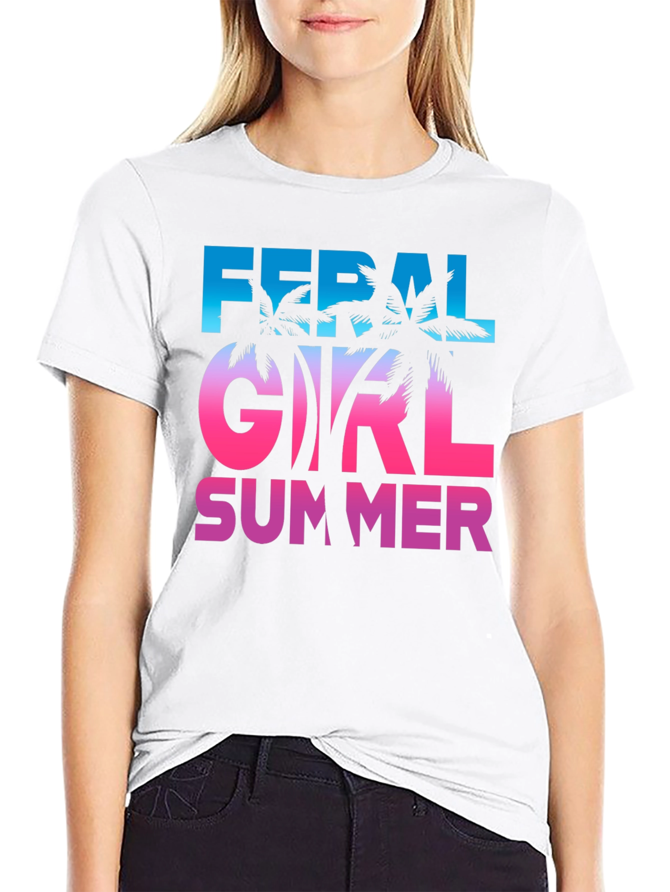 Feral Girl Summer Graphic Tee - Black Unisex T-Shirt