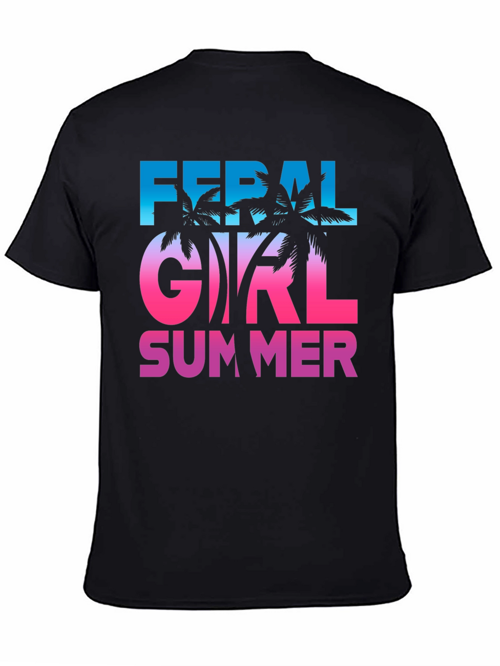 Feral Girl Summer Graphic Tee - Black Unisex T-Shirt