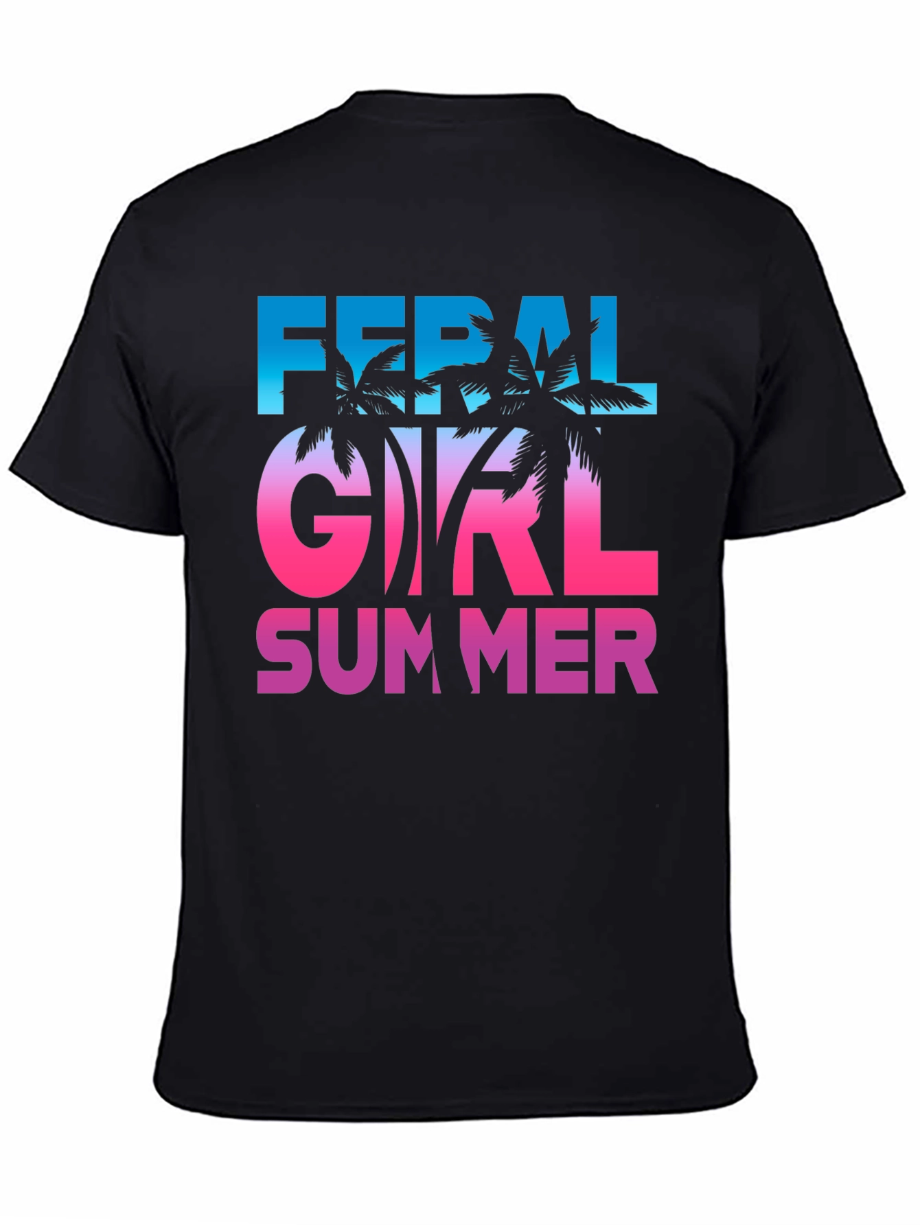 Feral Girl Summer Graphic Tee - Black Unisex T-Shirt