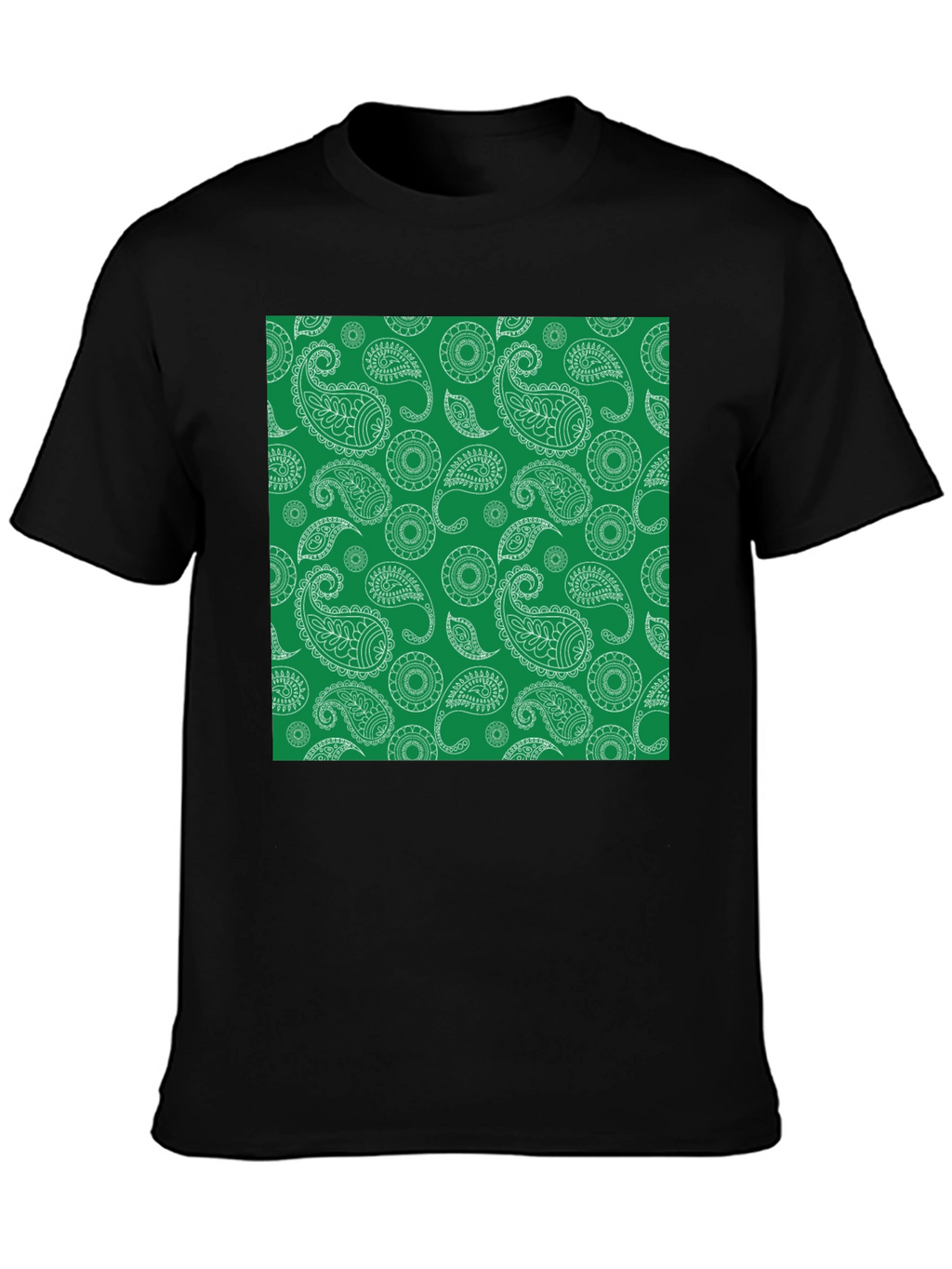 Paisley Pattern Tee - Stylish Black T-Shirt