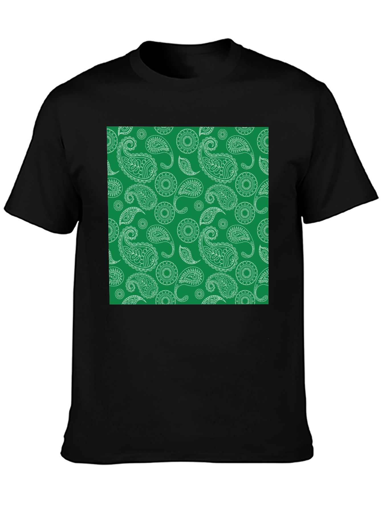 Paisley Pattern Tee - Stylish Black T-Shirt