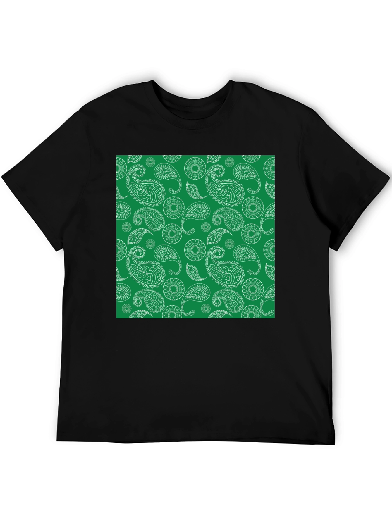Paisley Pattern Tee - Stylish Black T-Shirt