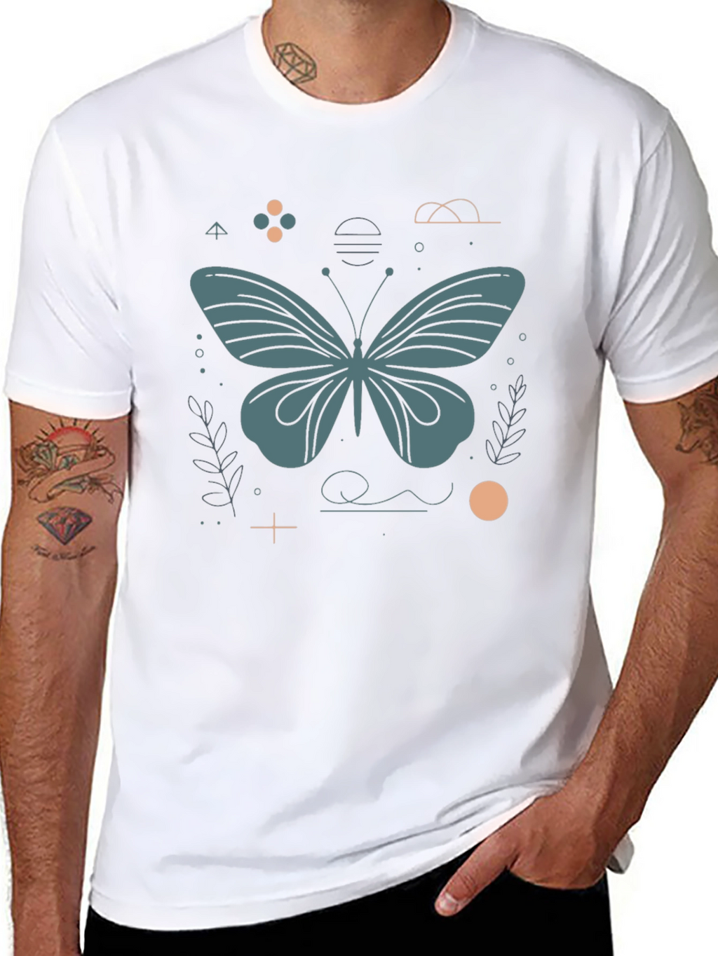 Butterfly Graphic Tee - Modern Minimalist Design