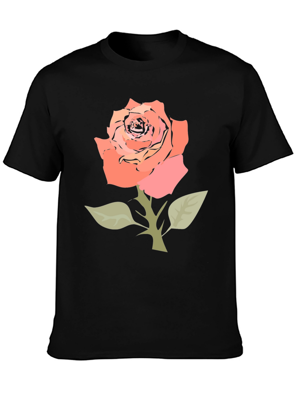Black Rose Graphic Tee - Stylish Floral T-Shirt