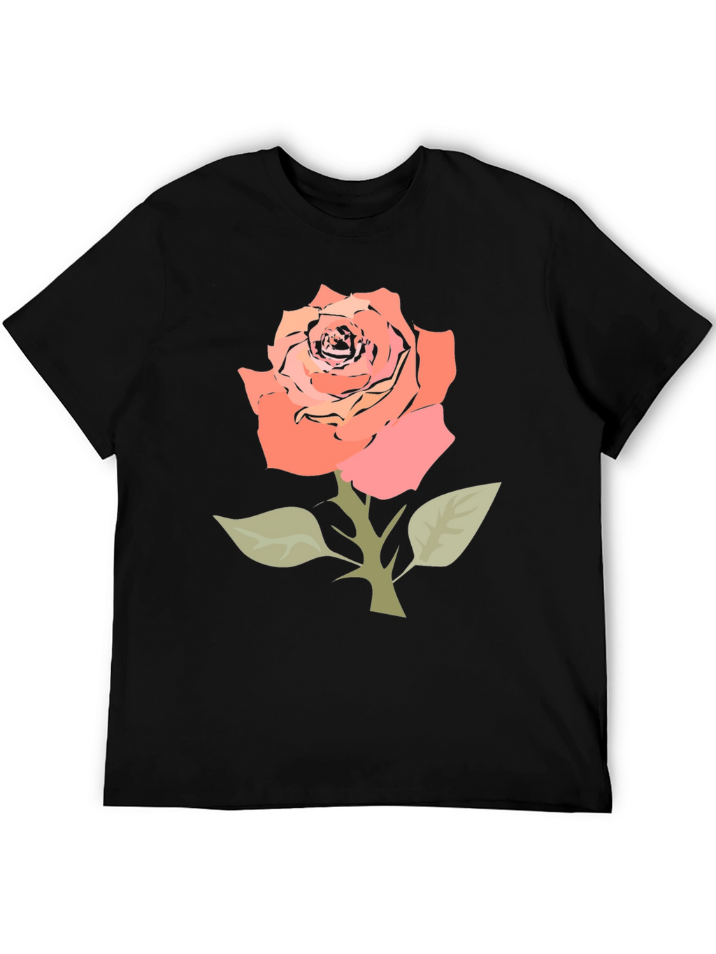Black Rose Graphic Tee - Stylish Floral T-Shirt