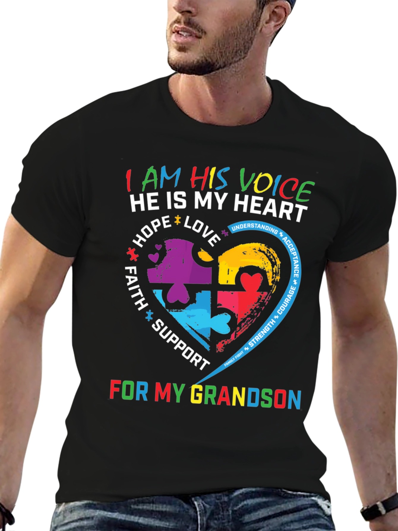 Autism Awareness Grandson T-Shirt
