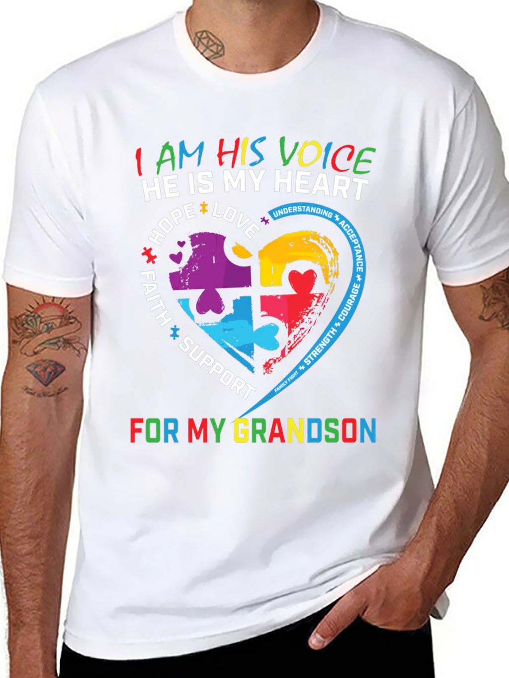 Autism Awareness Grandson T-Shirt