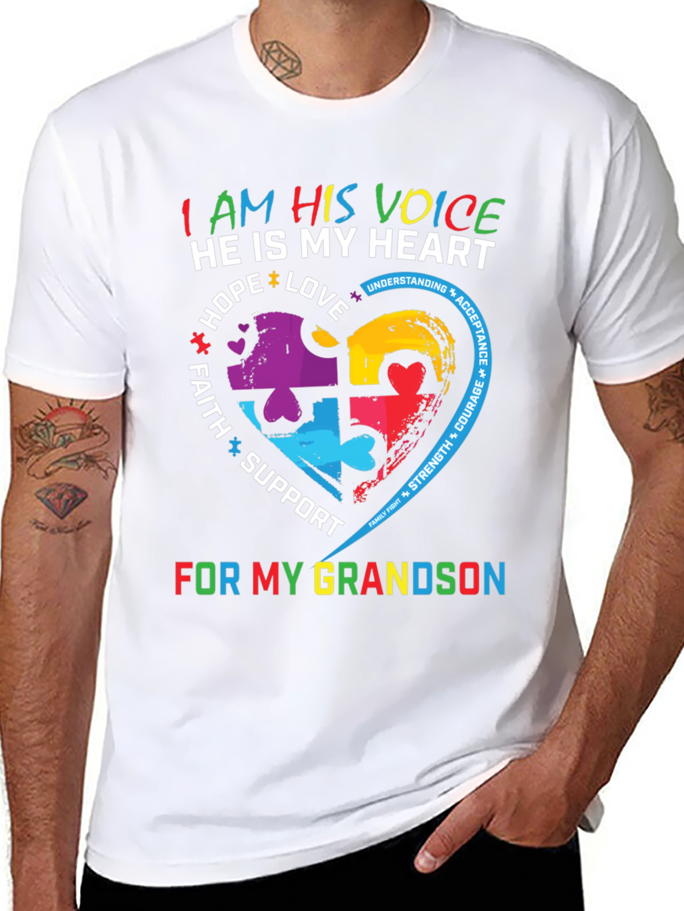 Autism Awareness Grandson T-Shirt
