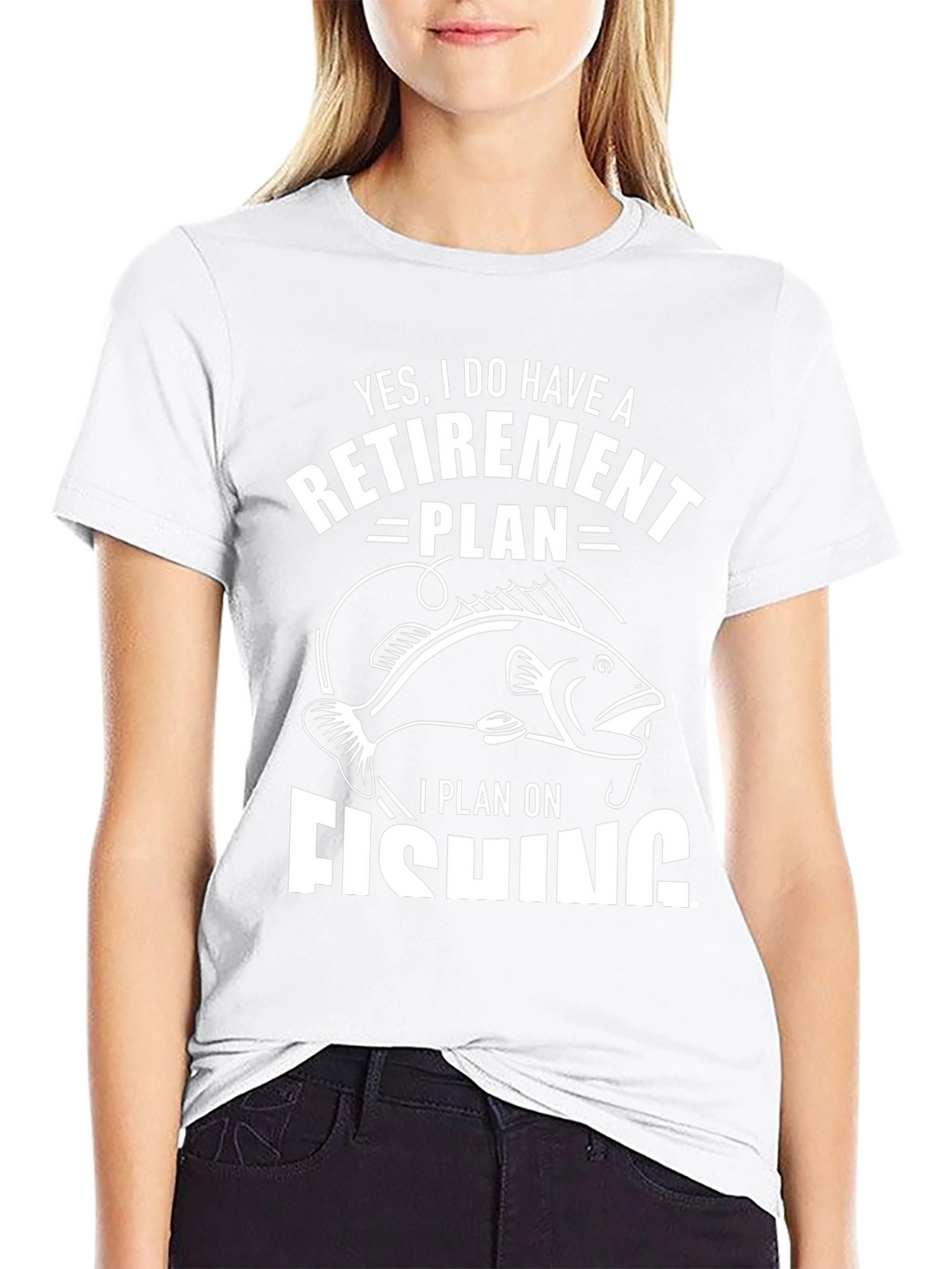 Retirement Plan Fishing Black T-Shirt