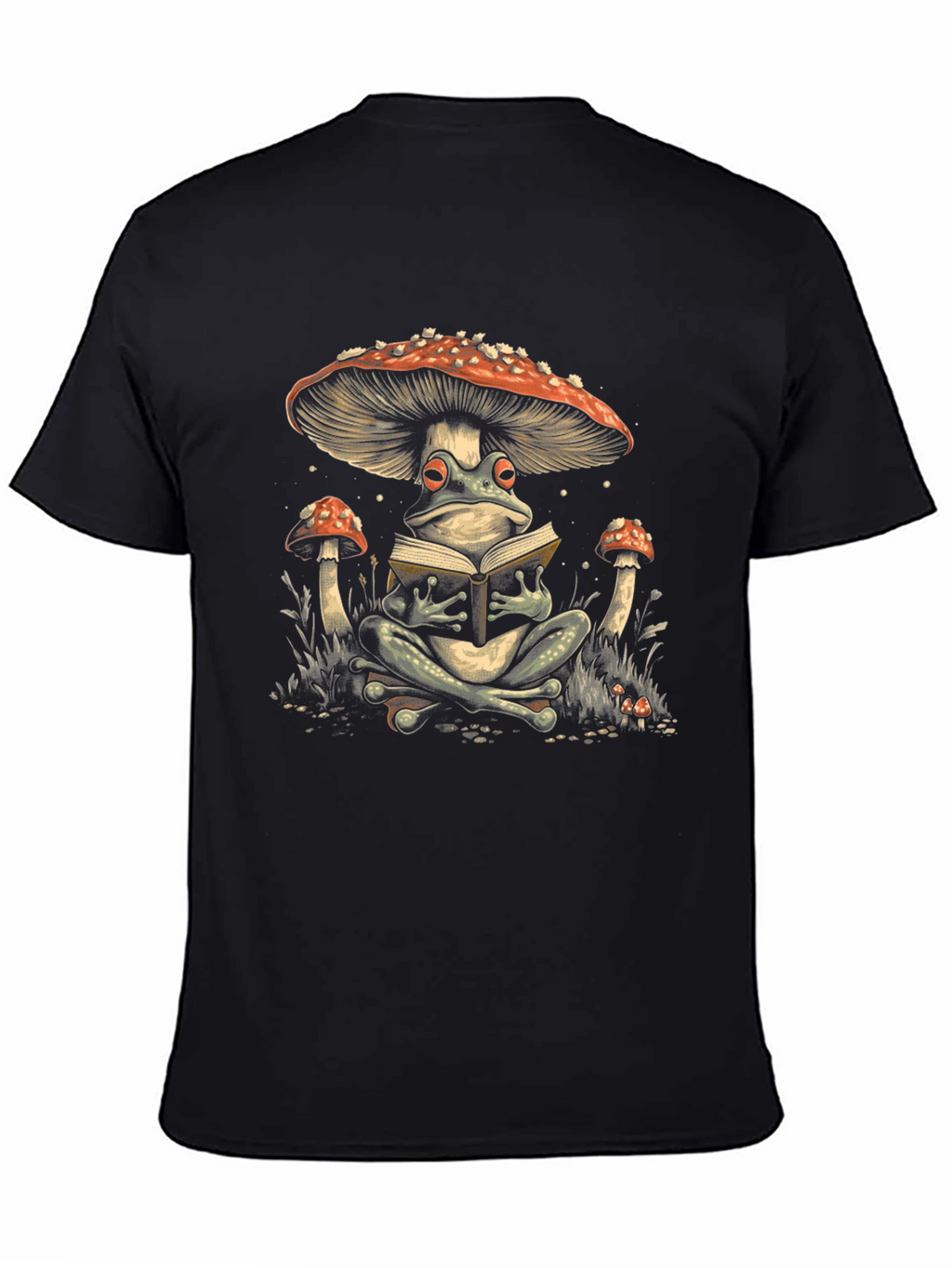 Frog Reading Under Mushroom Tee