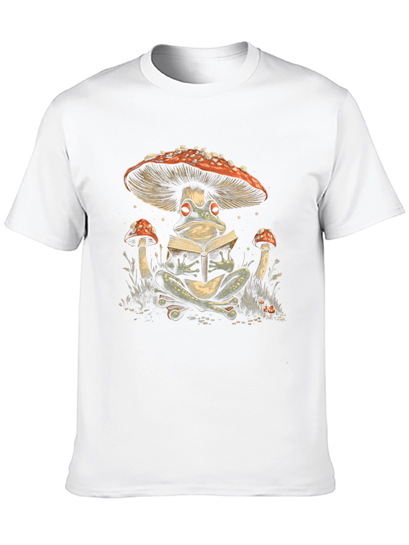 Frog Reading Under Mushroom Tee