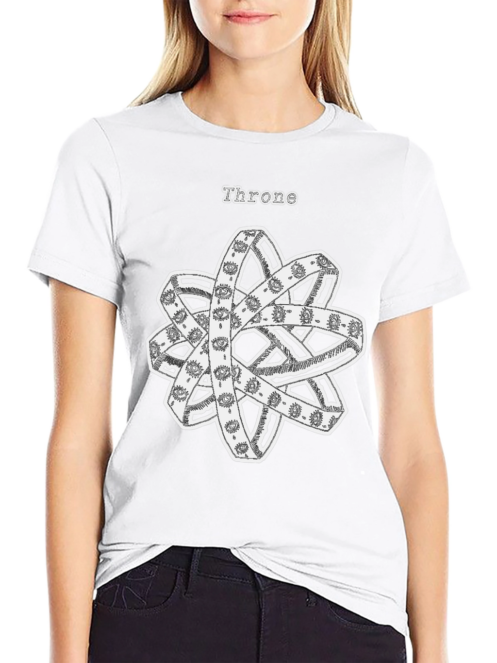 Throne Angelic T-Shirt | Occult Eye Rings Design