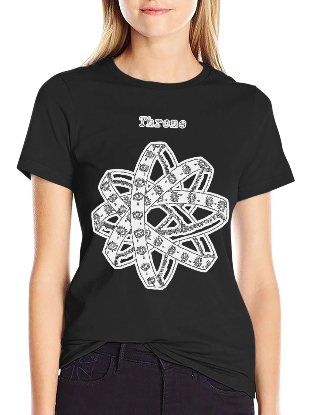 Throne Angelic T-Shirt | Occult Eye Rings Design