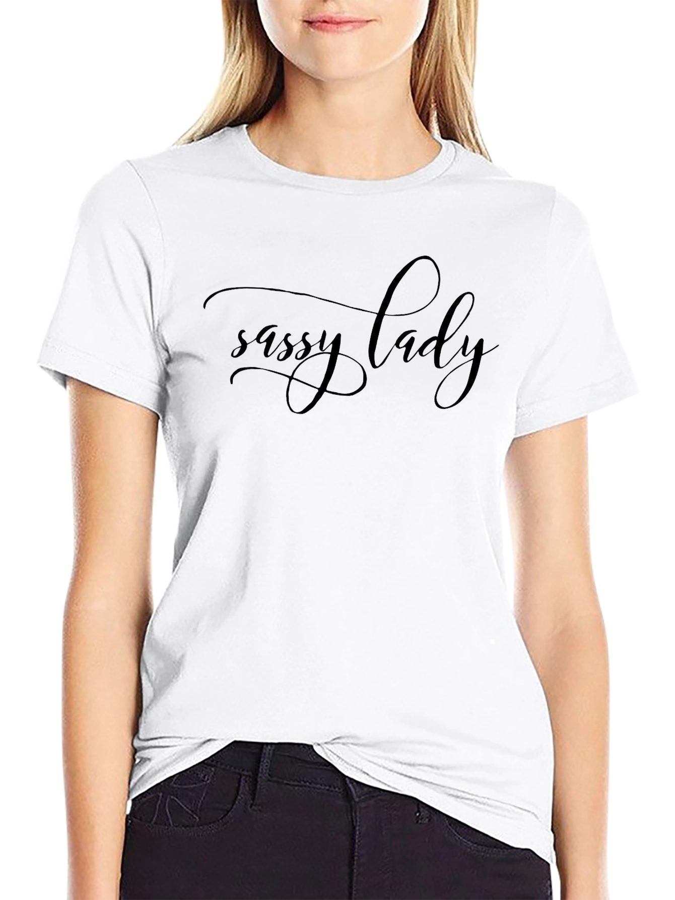 Sassy Lady Graphic T-Shirt - Black