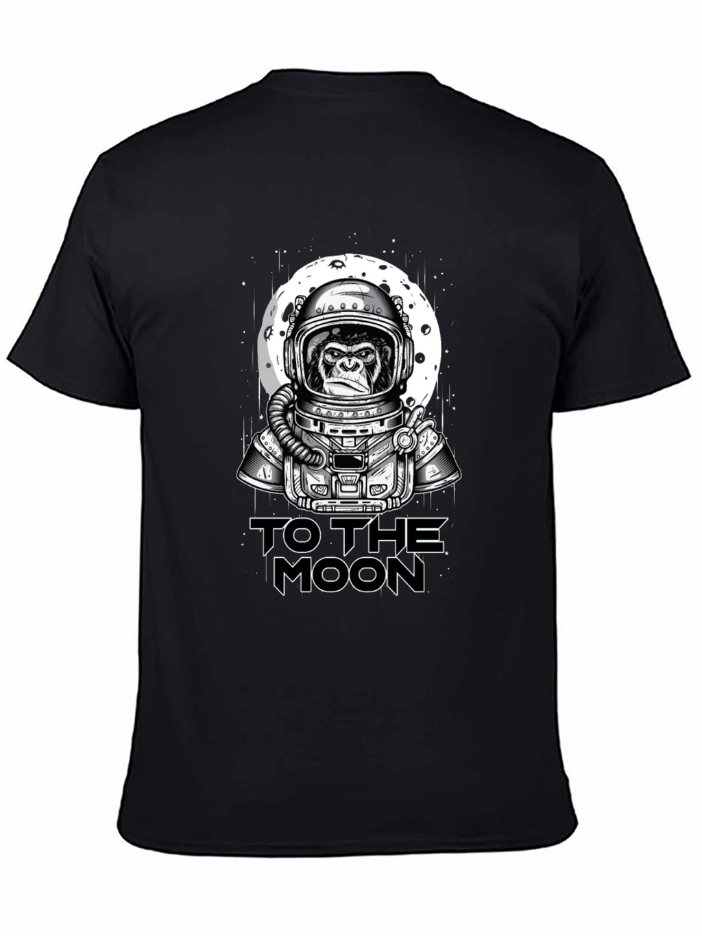 Ape Astronaut To The Moon Black T-Shirt